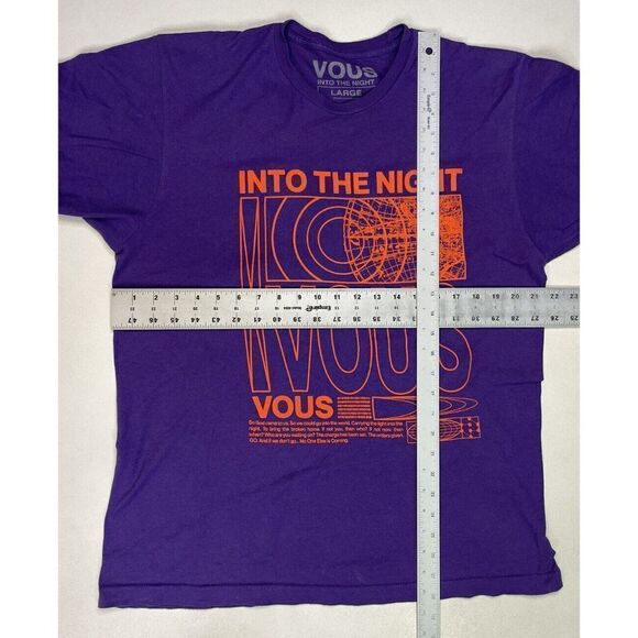 Vous Church Into The Night Graphic T-shirt Men Large Purple Short Sleeve - Picture 6 of 6